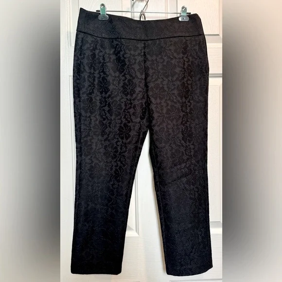 Elle black pants lace overlay cropped dress pants - black - size 10. BOGO offer - Picture 2 of 7